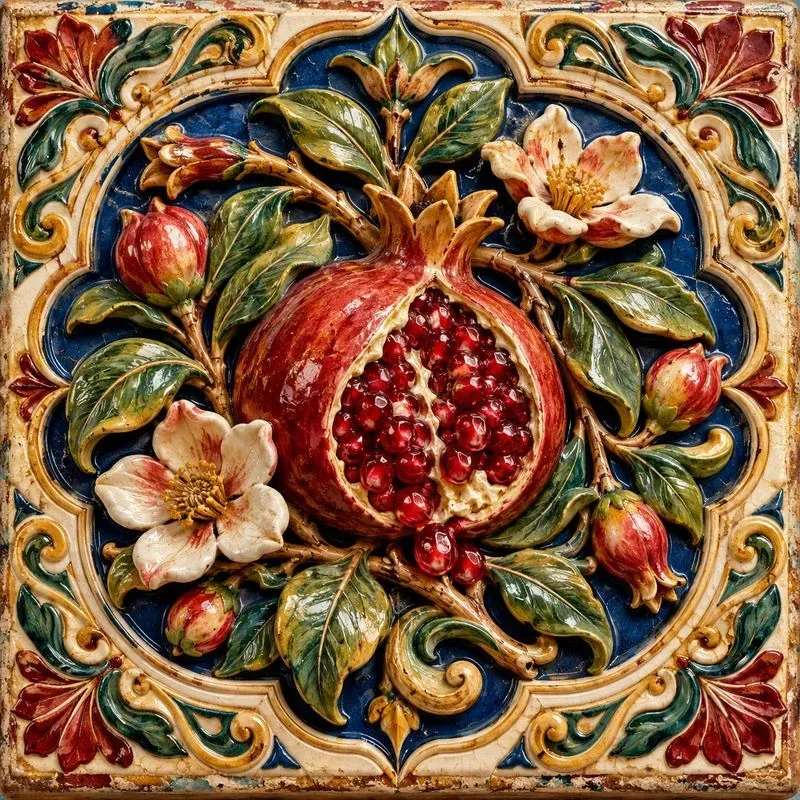 Ornate Glazed Relief Tiles