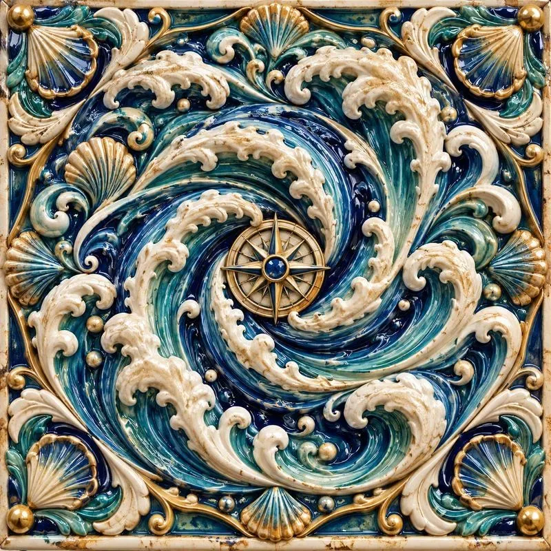 Ornate Glazed Relief Tiles