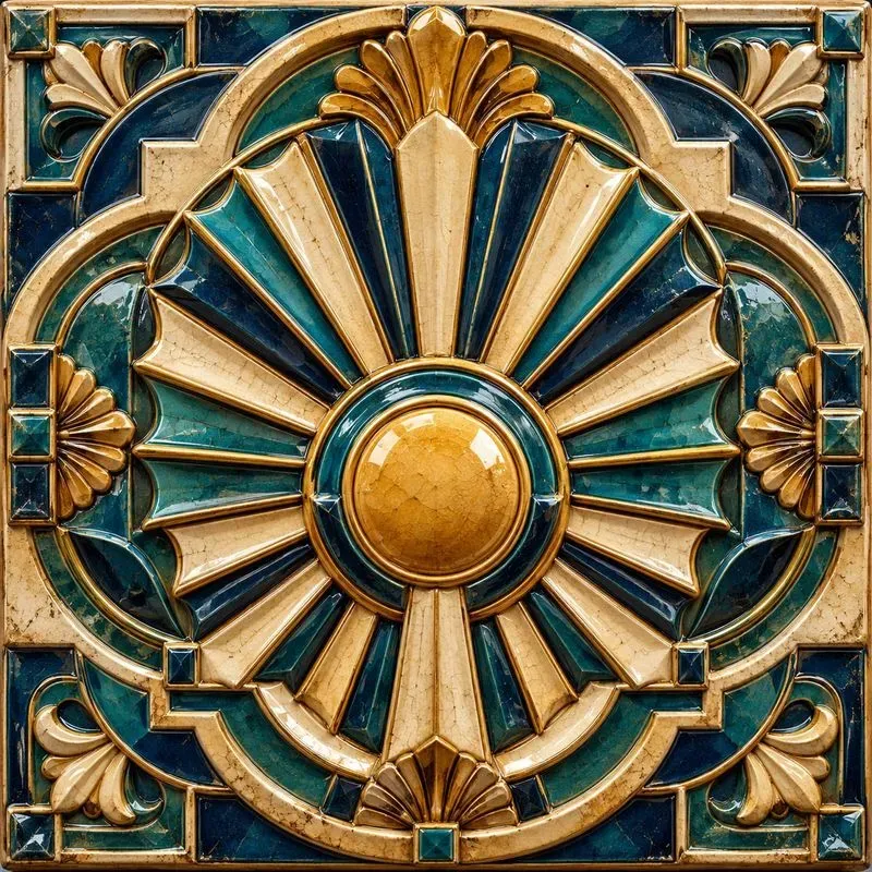 Ornate Glazed Relief Tiles