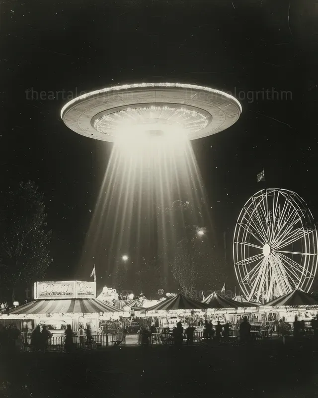Vintage Ufo Sightings In Aged Film Style