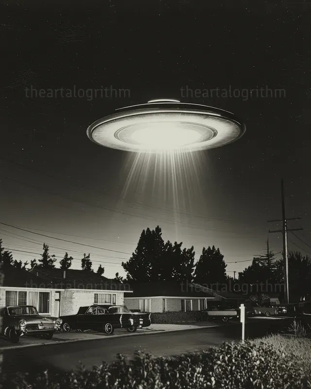 Vintage Ufo Sightings In Aged Film Style