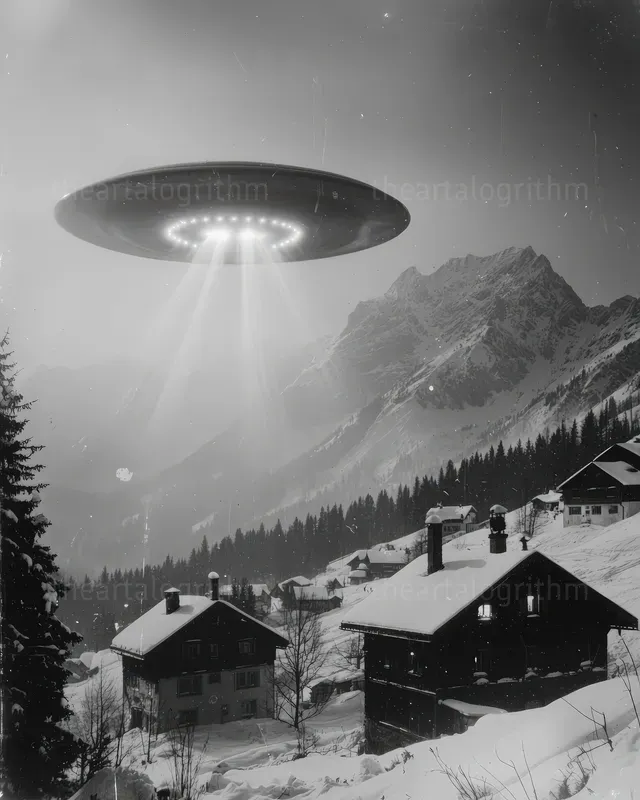 Vintage Ufo Sightings In Aged Film Style