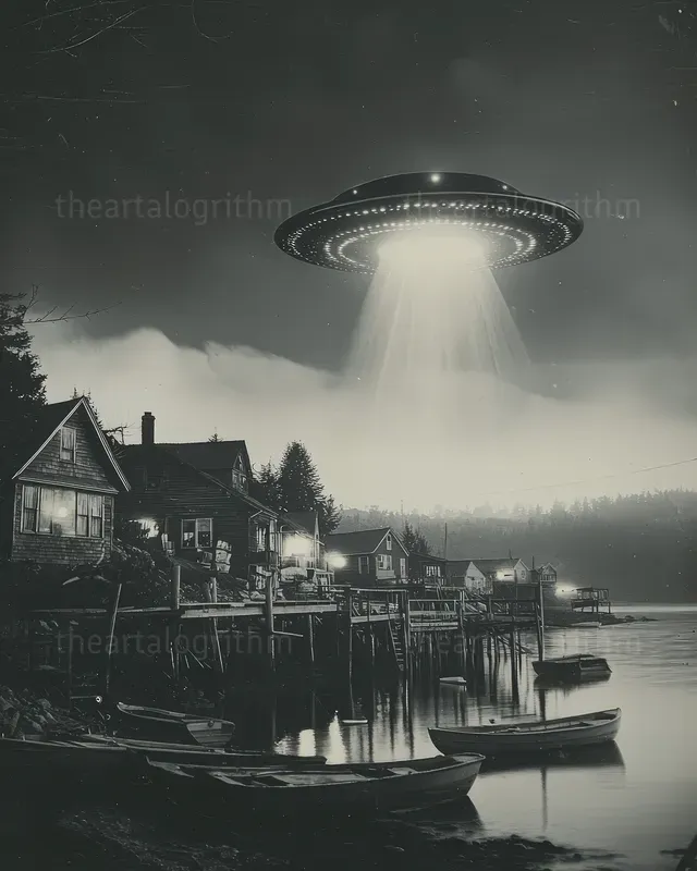 Vintage Ufo Sightings In Aged Film Style