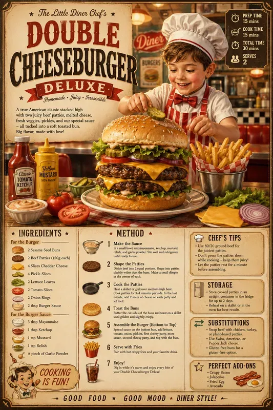 Vintage Kids Food Infographic Posters