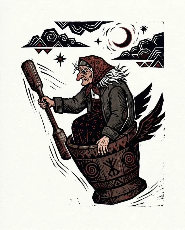 Dark Folklore Linocut Art Postcards