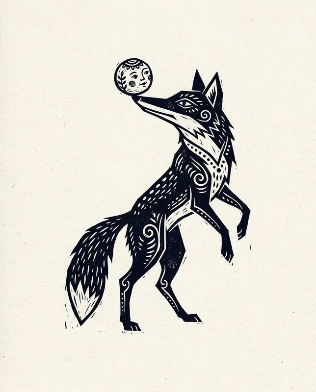 Dark Folklore Linocut Art Postcards