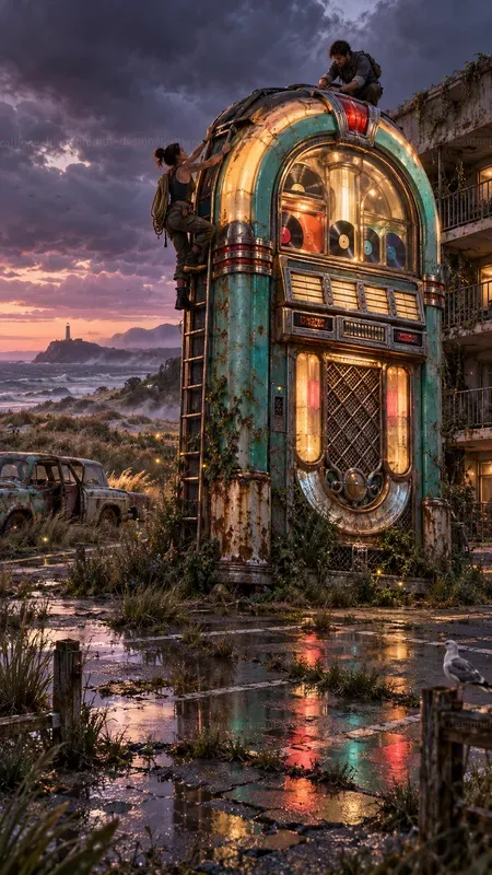 Giant Jukebox Parking Lot Worlds
