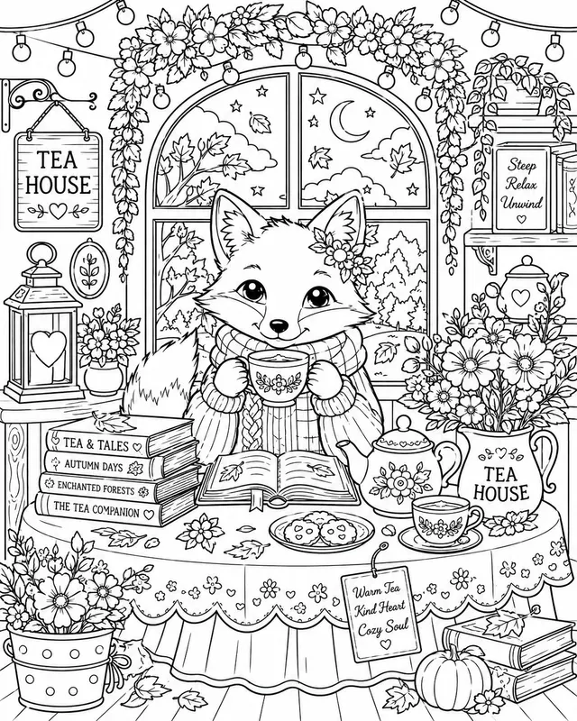 Cozy Fantasy Animal Coloring Pages
