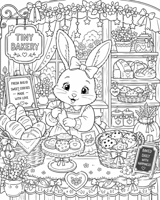 Cozy Fantasy Animal Coloring Pages