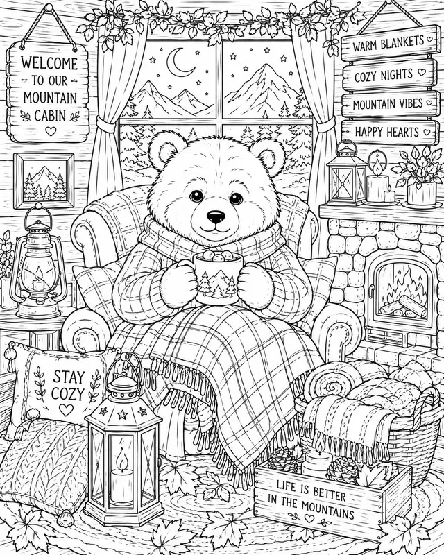 Cozy Fantasy Animal Coloring Pages