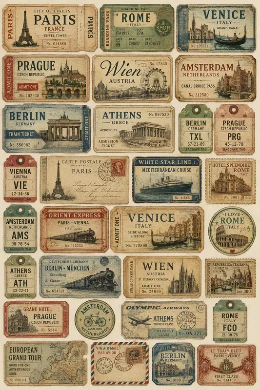 Vintage Travel Ticket Collections