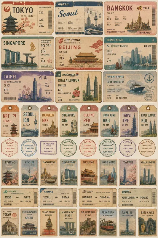 Vintage Travel Ticket Collections