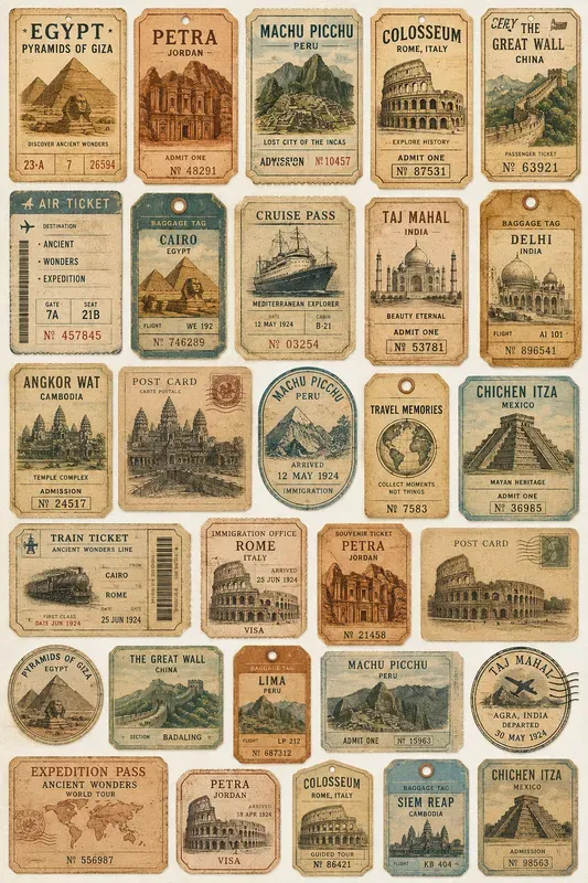 Vintage Travel Ticket Collections