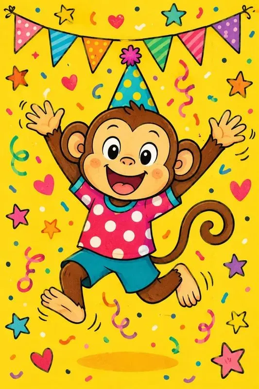 Playful Celebration Cartoon Art