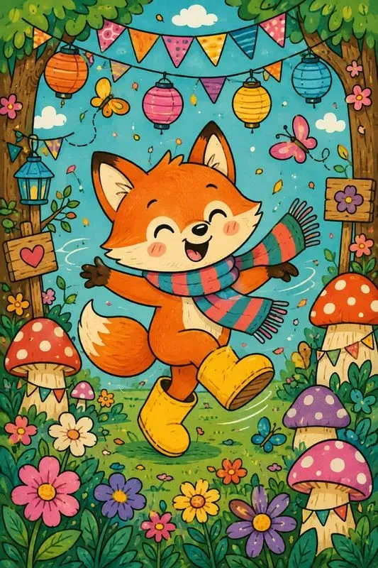 Playful Celebration Cartoon Art