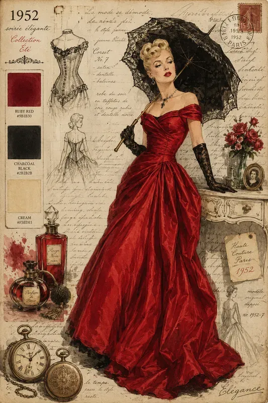 Vintage Fashion Mood Board Designs