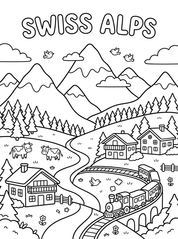 Kawaii Destination Coloring Book Pages