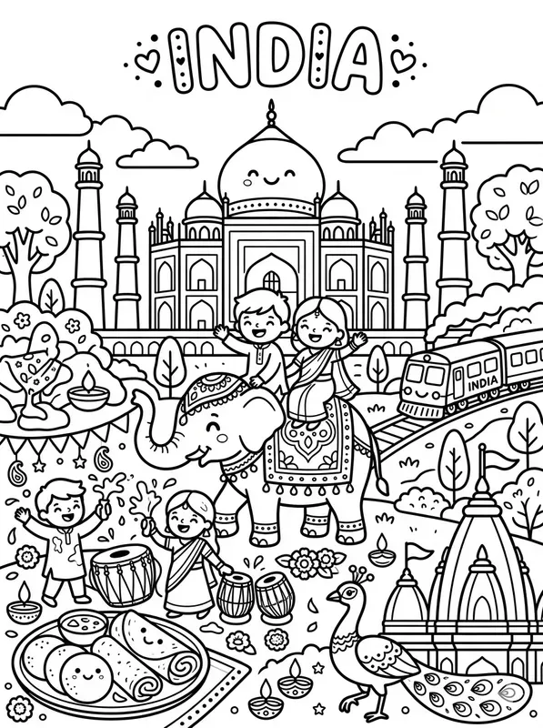 Kawaii Destination Coloring Book Pages