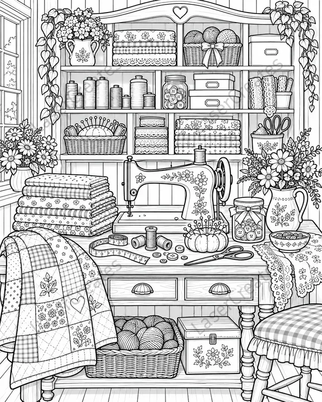 Cozy Treasure Display Coloring Pages