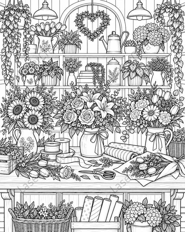 Cozy Treasure Display Coloring Pages