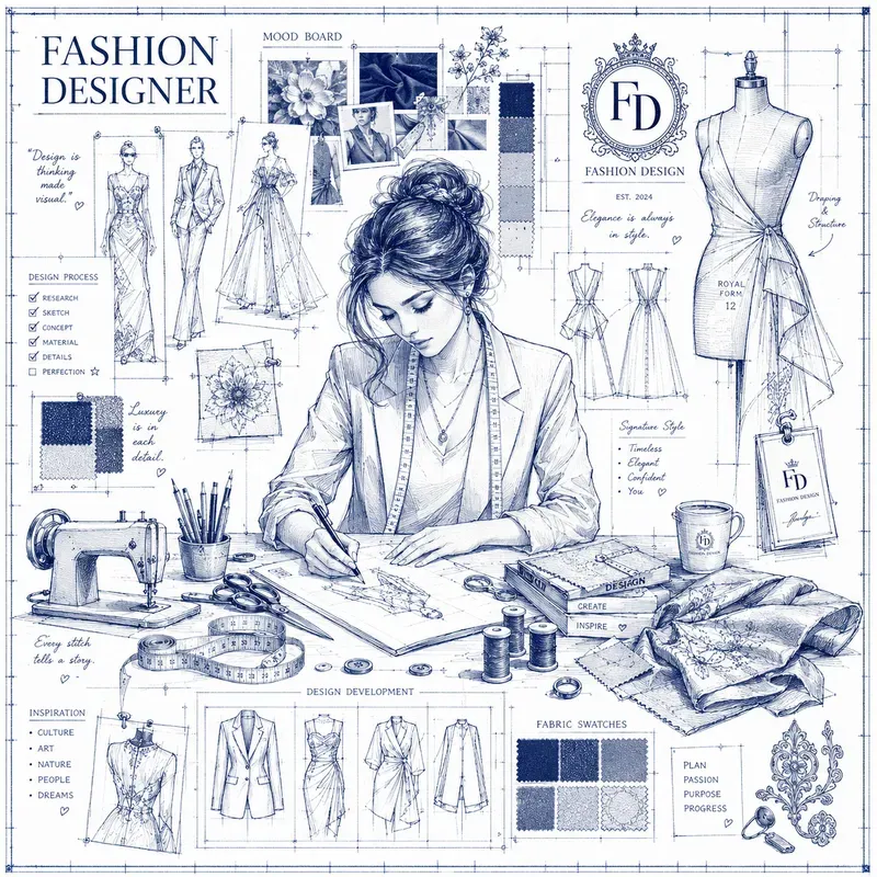 Blueprint Story Collage Art