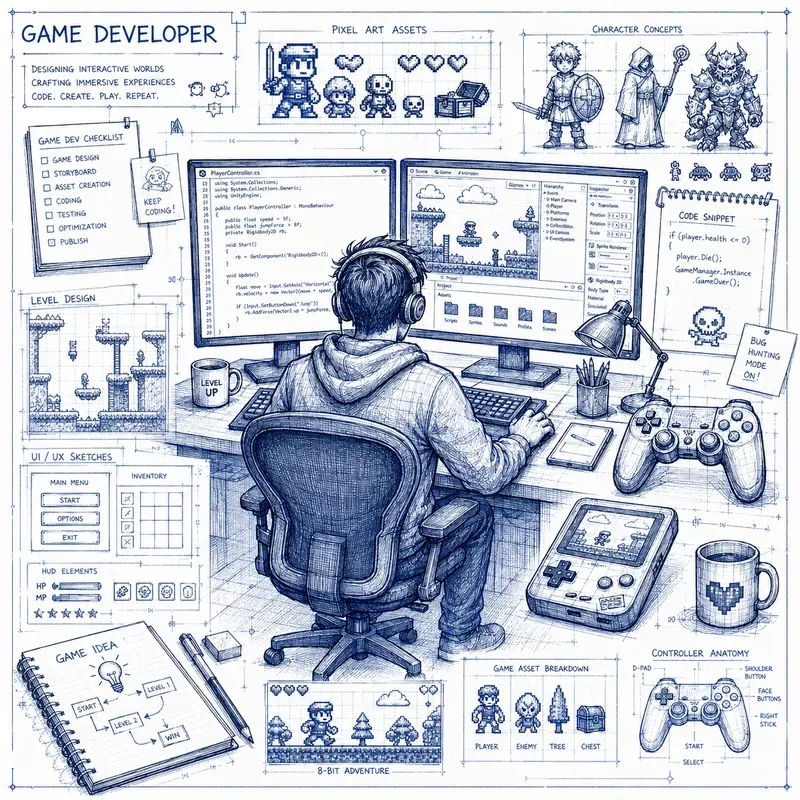 Blueprint Story Collage Art