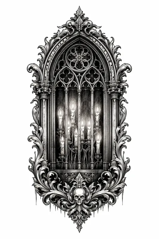 Baroque Gothic Castle Tattoos