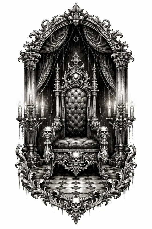Baroque Gothic Castle Tattoos