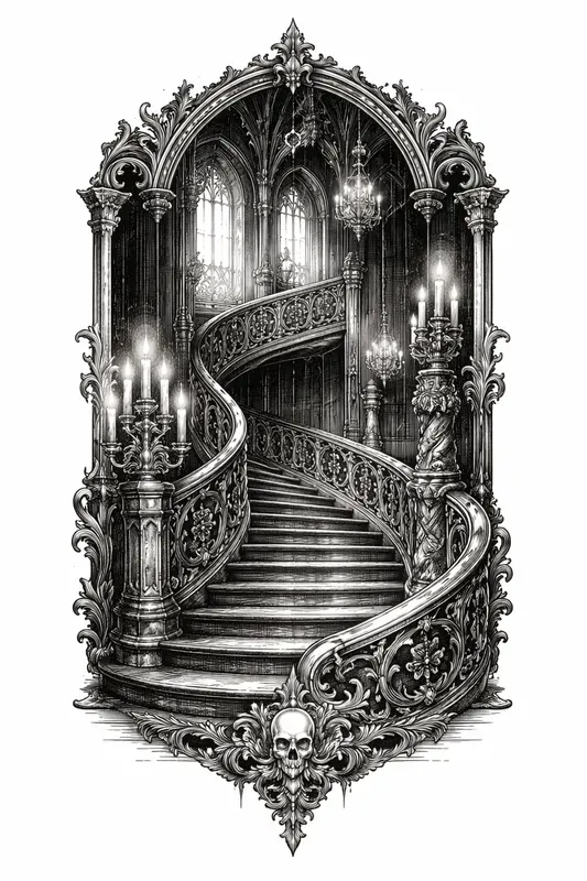 Baroque Gothic Castle Tattoos