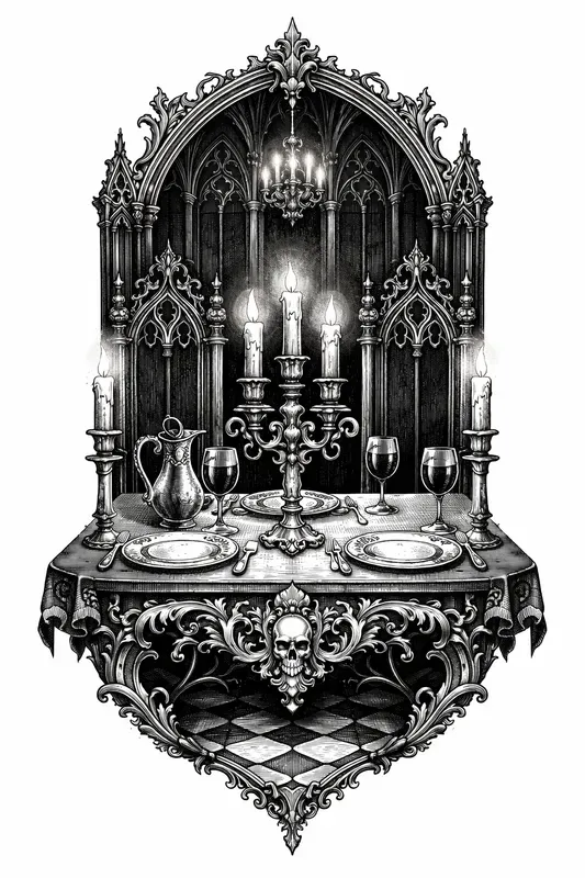 Baroque Gothic Castle Tattoos