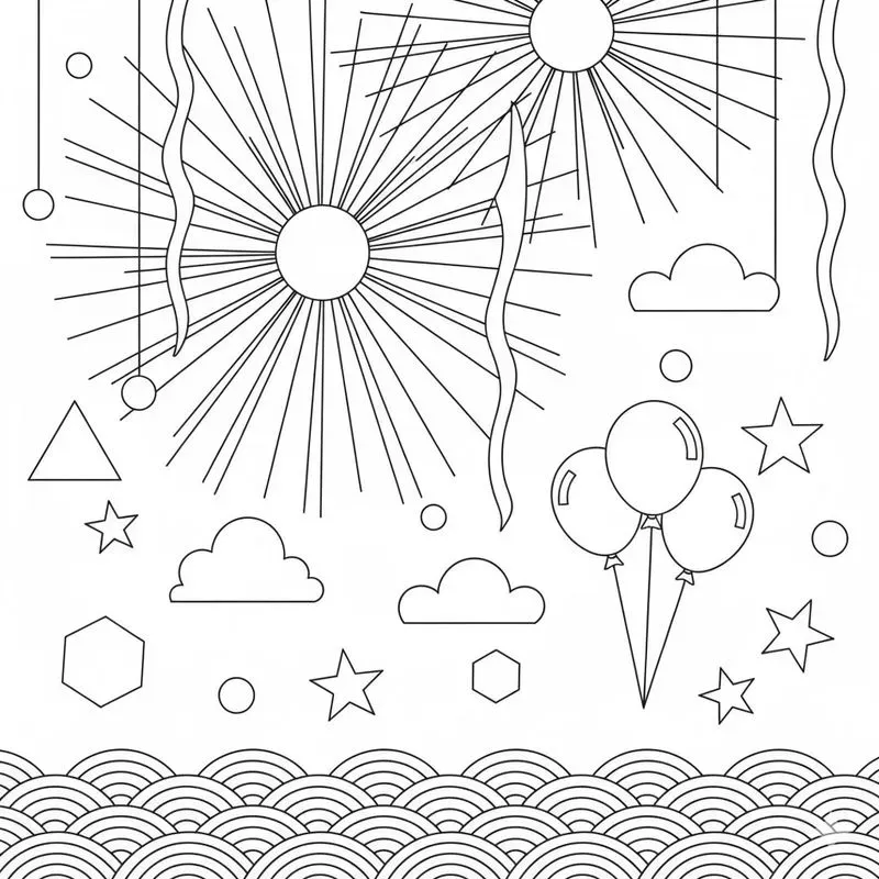 Simple Line Art Coloring