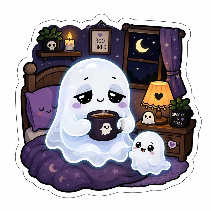 Cute Ghost Sticker Packs Kawaii Halloween