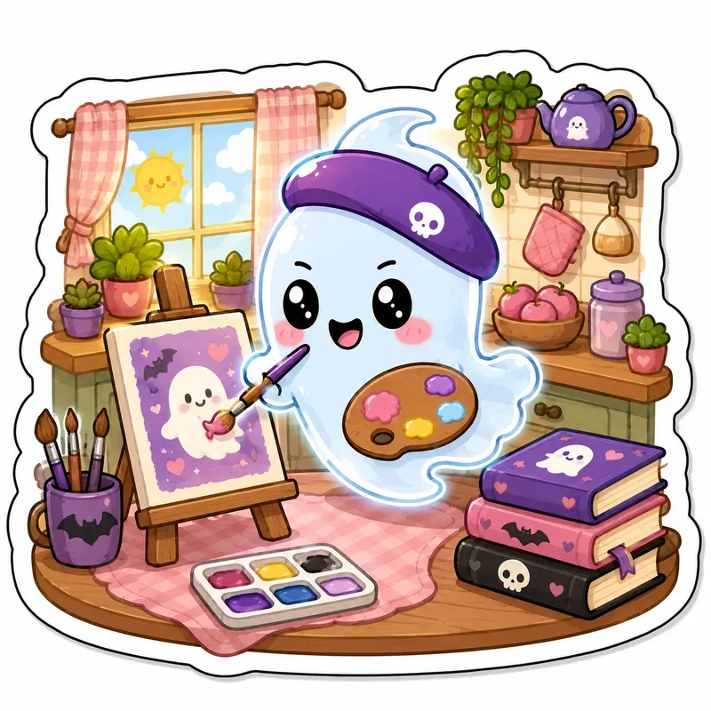 Cute Ghost Sticker Packs Kawaii Halloween