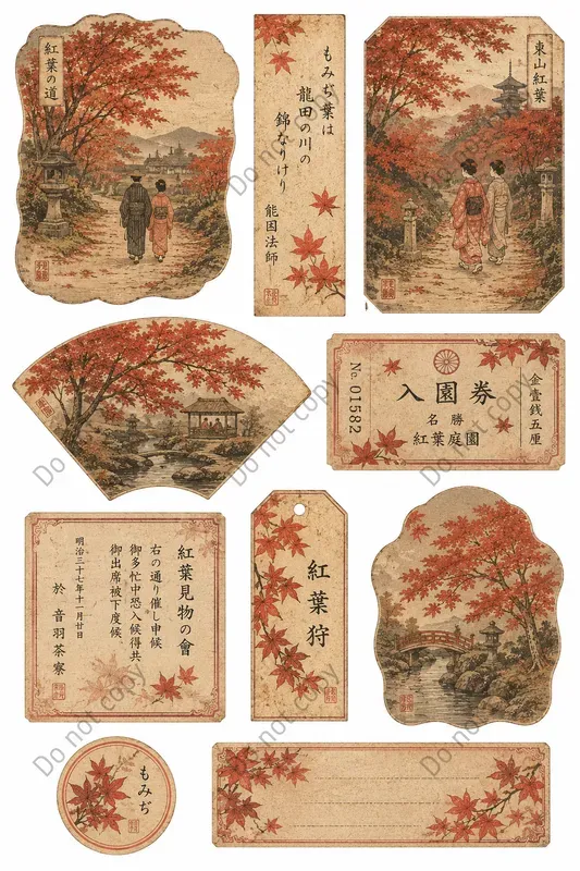 Vintage Japan Ephemera Sheets