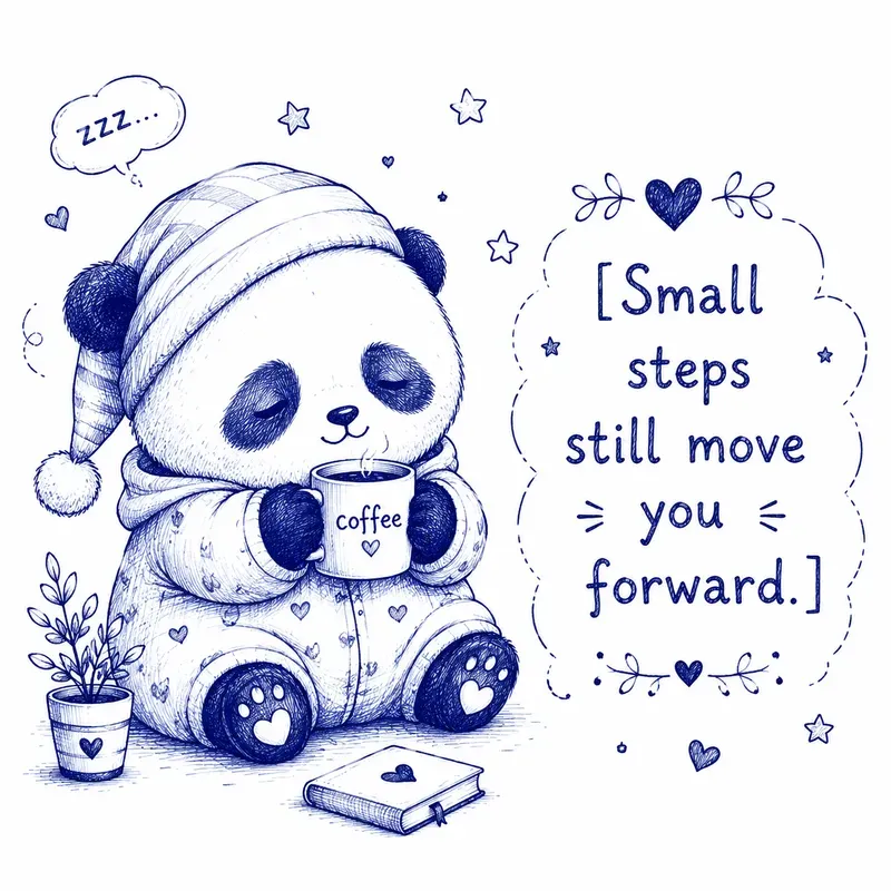 Cute Blue Pen Motivation Doodles