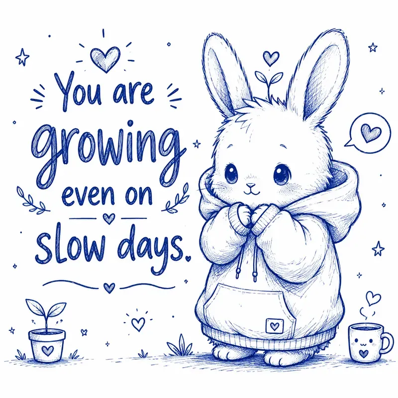 Cute Blue Pen Motivation Doodles