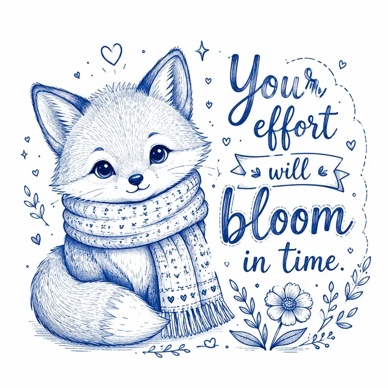 Cute Blue Pen Motivation Doodles