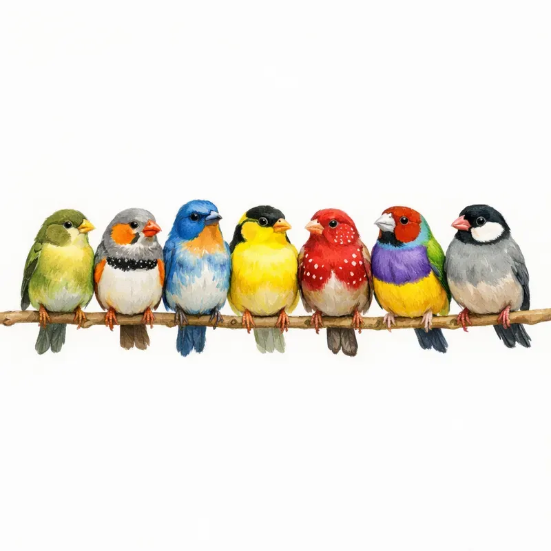 Colorful Bird Lineup Generator