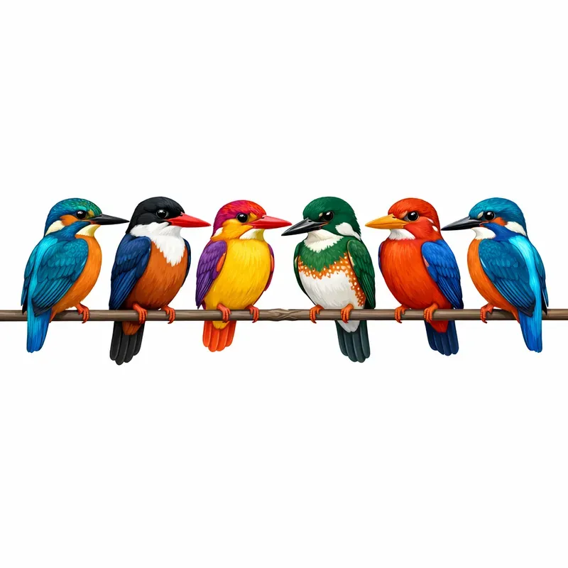 Colorful Bird Lineup Generator