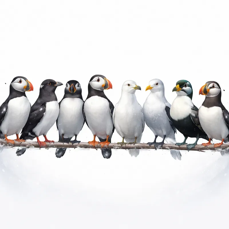 Colorful Bird Lineup Generator