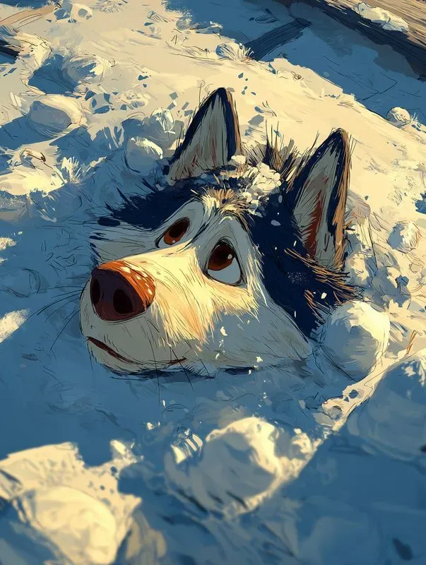 Snowday Animals Digital Art