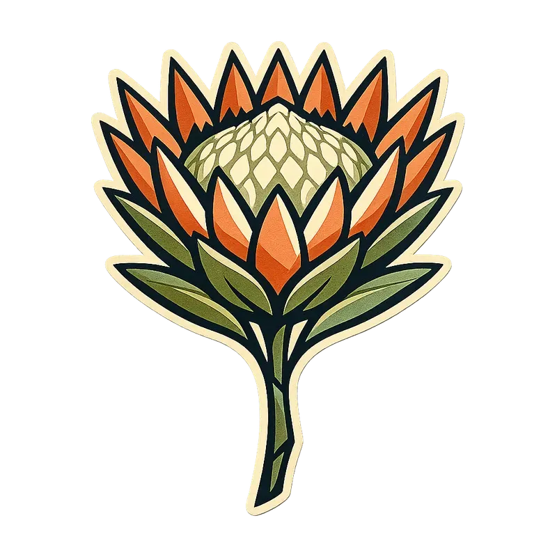 Retro Mcm Botanical Sticker Cliparts
