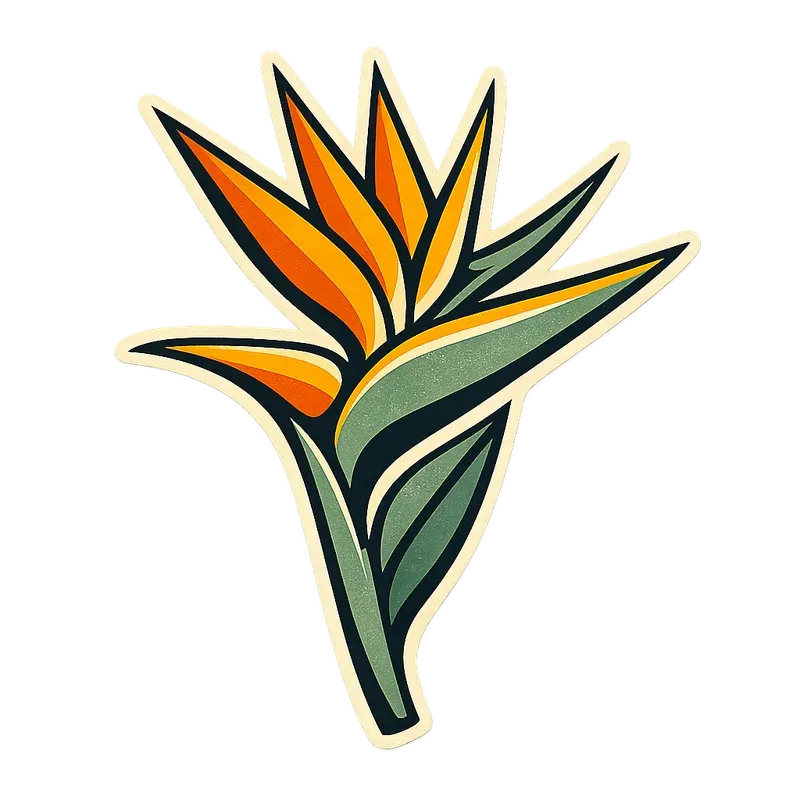 Retro Mcm Botanical Sticker Cliparts