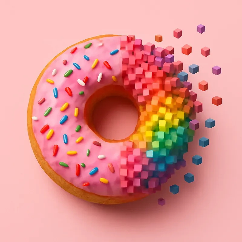 Pixelated Food Art Voxels