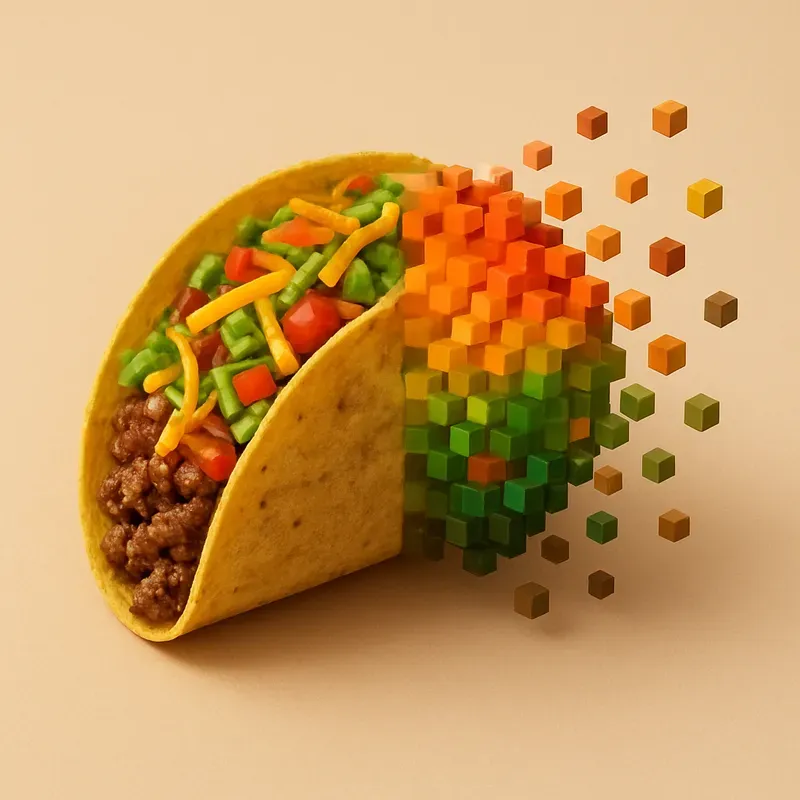 Pixelated Food Art Voxels