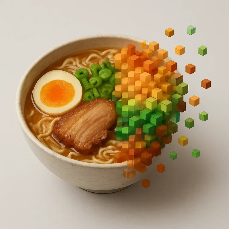 Pixelated Food Art Voxels