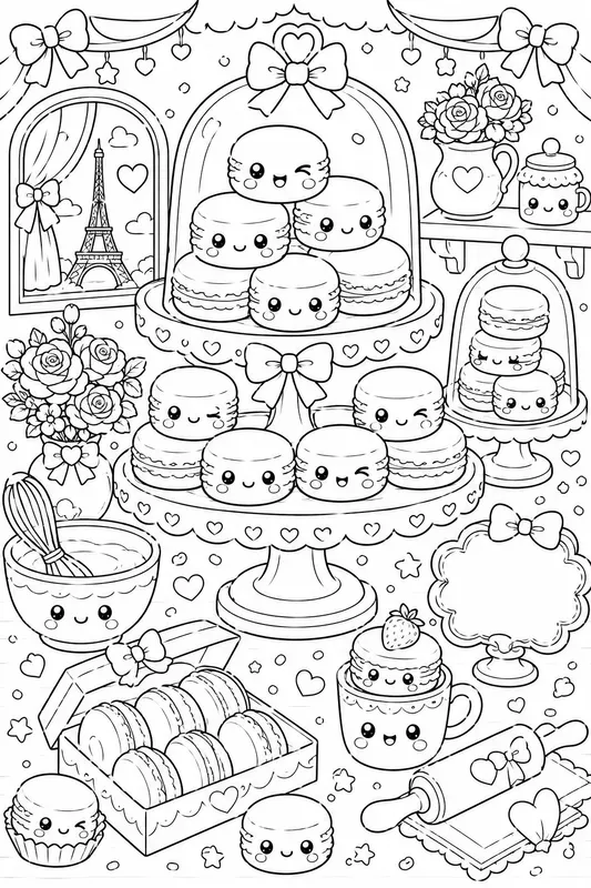 Kawaii Bakery Sweets Coloring
