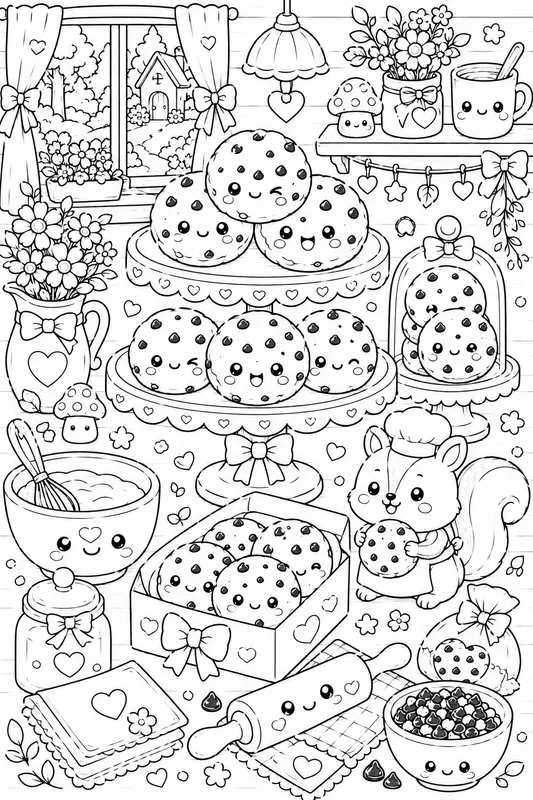 Kawaii Bakery Sweets Coloring
