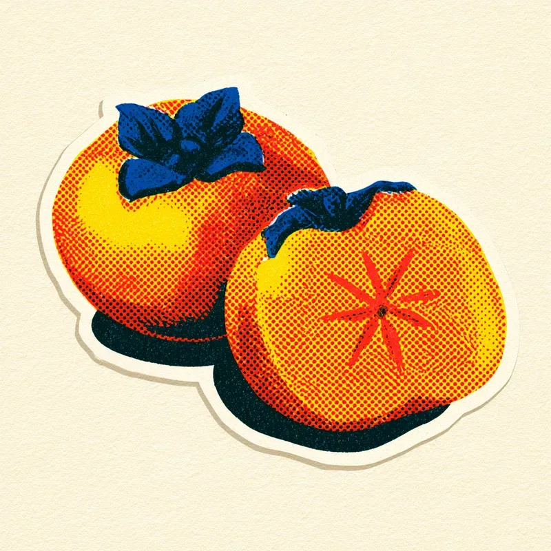 Retro Risograph Autumn Fruit Stickers