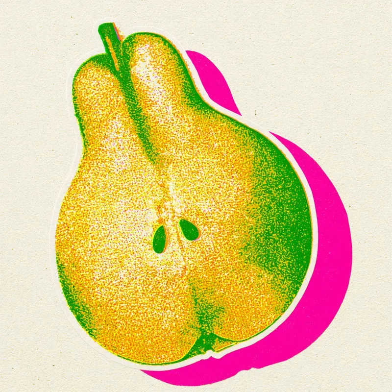 Retro Risograph Autumn Fruit Stickers